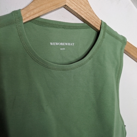 WEWOREWHAT Cotton Blend Cropped Muscle Tank Fair Green NEW Size XS - Picture 2 of 7